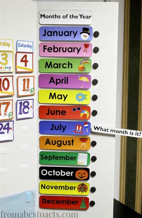 Learning The Months Of The Year With A Home Preschool Calendar Board