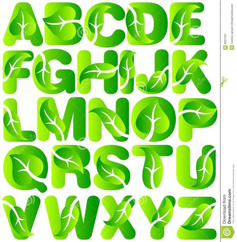 Botanical Leaves Alphabeteps Lettering Alphabet Fonts Lettering