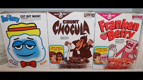 Boo Berry Count Chocula Franken Berry Cereal Review Youtube
