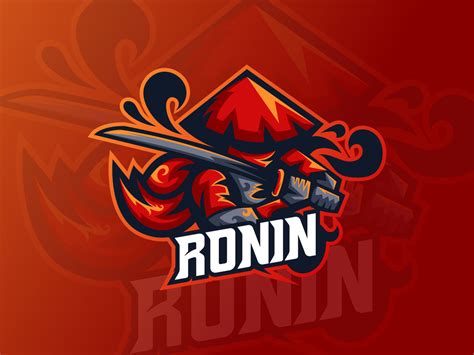 ronin esport mascot logo template uplabs