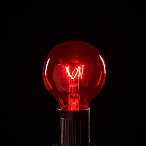 Box Of 25 G40 Transparent Red C7 E12 Base Light Bulbs Hometown