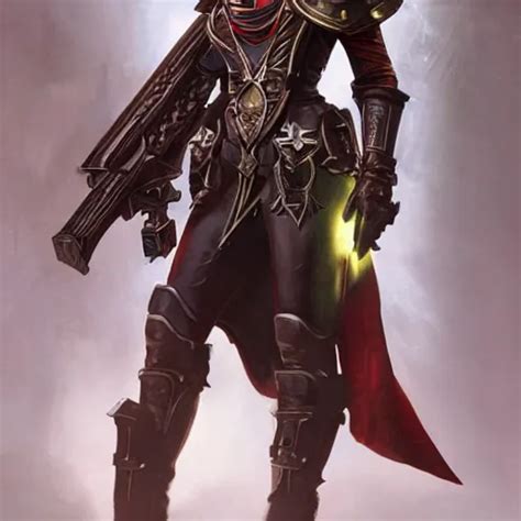 Beautiful Female Inquisitor Warhammer 40k Leather Stable Diffusion