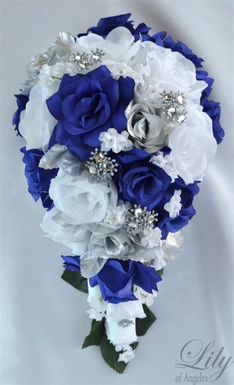 The page below provides you with a portal to fresh wedding bouquet ideas based on the most popular colors for bouquets today. 17 Piece Package Wedding Cascade Bouquet Bride Silk ...