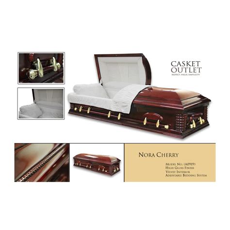 Wood Casket Nora Cherry Wood Casket Funeral Casket Outlet