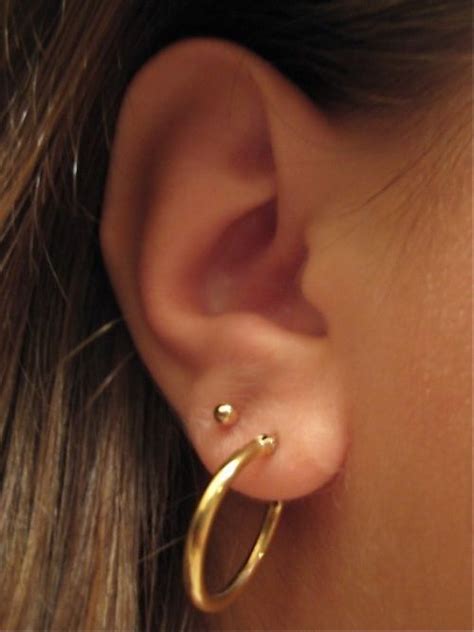 Double Second Ear Piercing Ear Piercings Double Ear Piercings