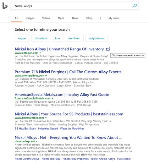 Bing Testing Feature To Open Search Results In New Tab