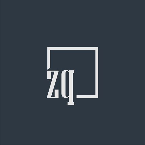 Zq Initial Monogram Logo With Rectangle Style Dsign 13103033 Vector Art