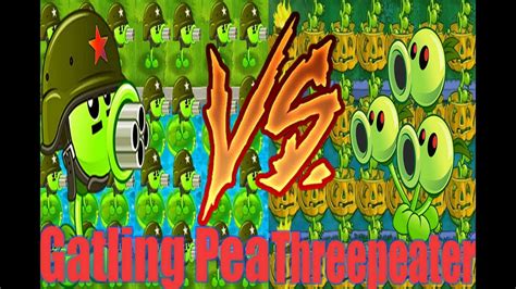 Plants Vs Zombies Hack Threepeater Vs Gatling Pea Big Fight In