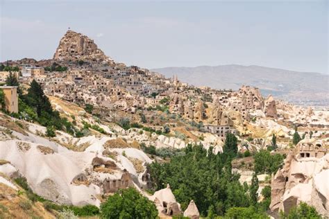 Uchisar Castle Highest Point Of Cappadocia View From Pigeon Valley In