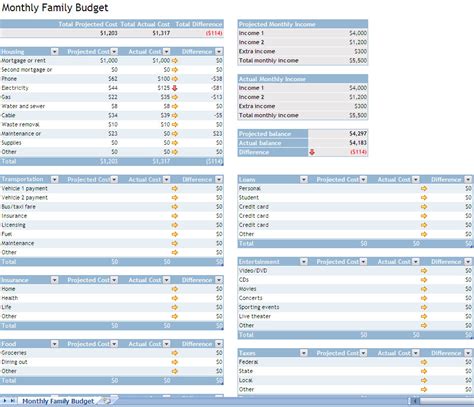 Household Budget Template Household Expense Template