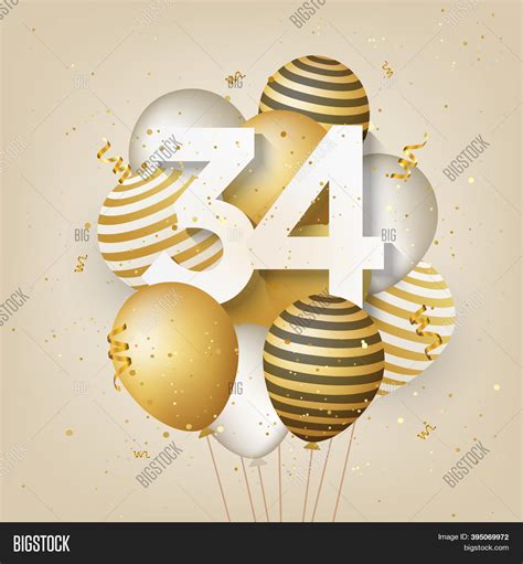 Happy 34th Birthday Image And Photo Free Trial Bigstock