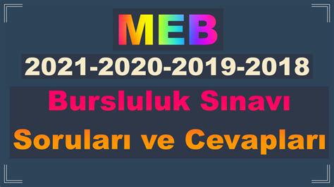 Meb Bursluluk S Nav Sorular Ve Cevaplar