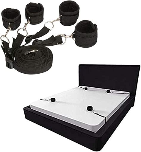 Flovey Woman S Bed Tied Str Ps Bedroom Cuffs Set Black Amazon Ca Clothing Accessories