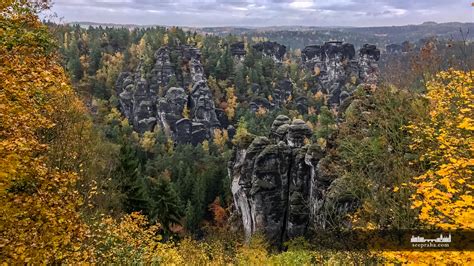 Saxon Switzerland National Park View From Bastei Over The Rocks