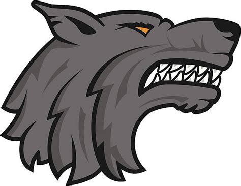 Clip Art Of A Mean Wolf Mascot Illustrations Royalty Free Vector