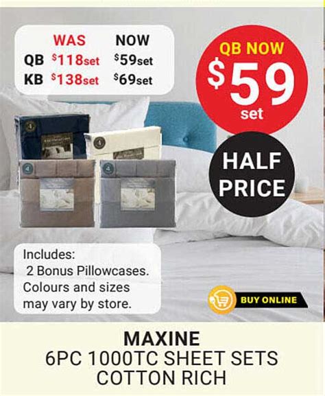 Maxine 6pc 1000tc Sheet Sets Cotton Rich Offer At Lincraft 1catalogue