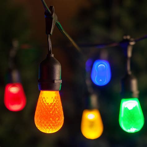 Commercial Patio String Lights Multicolor S14 Led Bulbs Suspended