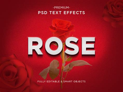 3d Rose Text Effect Design Mock Up Uplabs