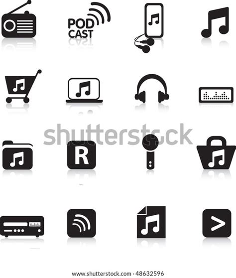 Illustration Set Collection Musical Icons Stock Vector Royalty Free