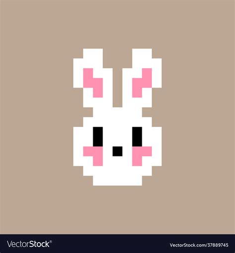 Bit Pixel Rabbit Head Royalty Free Vector Image