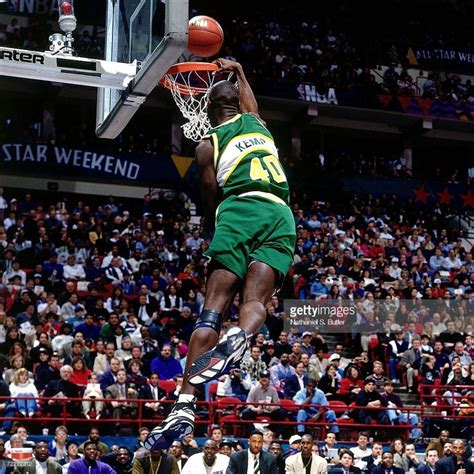 Shawn Kemp Of The Seattle Supersonics Attempts A Dunk During The 1994