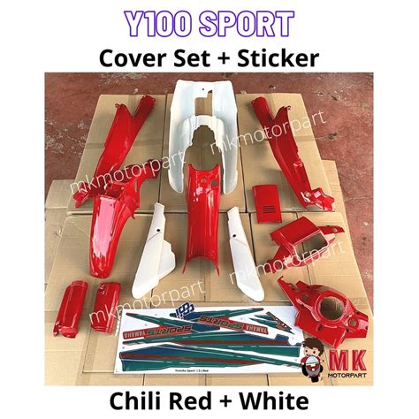 yamaha y100 sport [ 2jg ] body cover set black blue chilli red maroon green 12 pcs