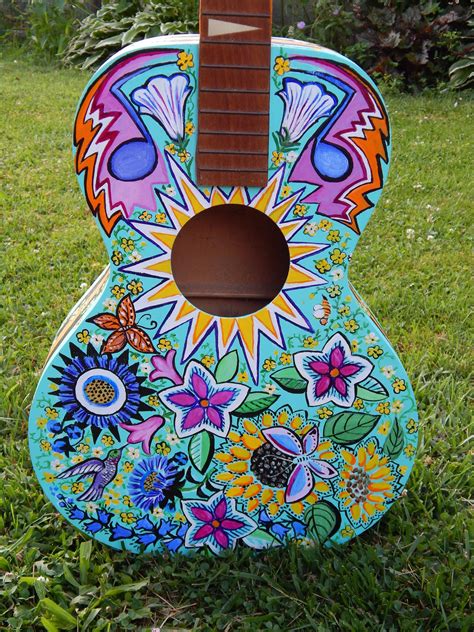 Pop Guitar Up Close Guitar Painting Hand Painted Guitar Art