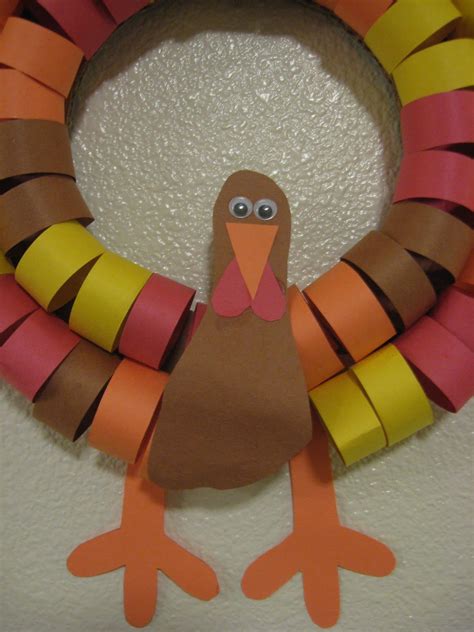 Heather Is Footurkey Wreath Thanksgiving Craft