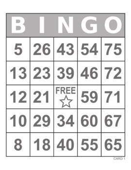 Put the calling card pieces into a hat or jar, draw one. Bingo Cards, 1000 cards, prints 1 per page, 75 call, Large ...