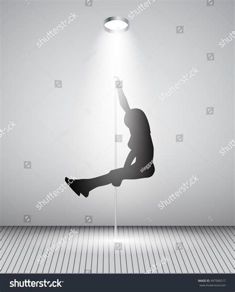 Silhouette Dancing Striptease Girl On Pole Stock Vector Royalty Free 497589217 Shutterstock