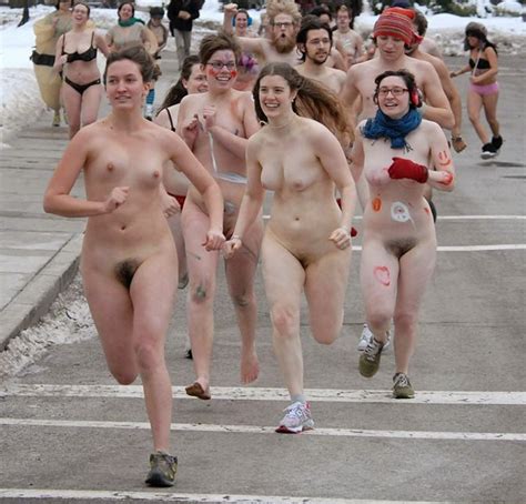 Woman Running Nude In Public