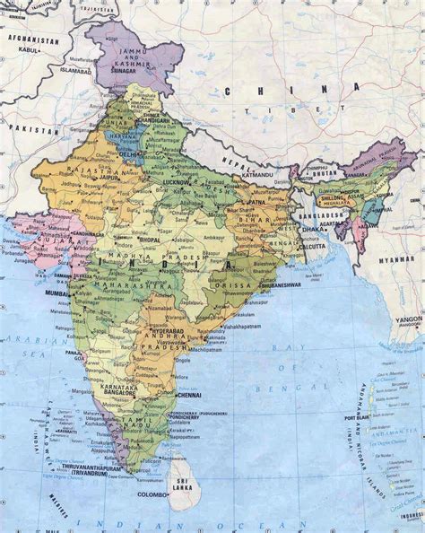 Road Map Of India Map Of The World