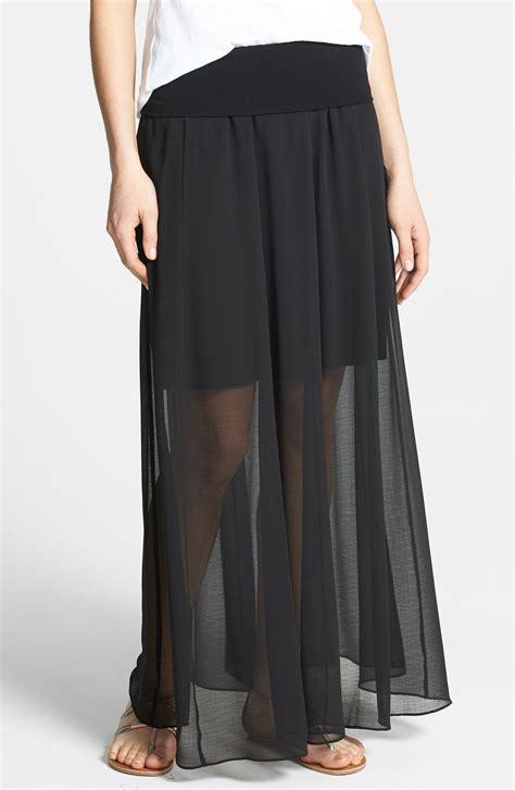Vince Camuto Sheer Pleat Maxi Skirt Nordstrom