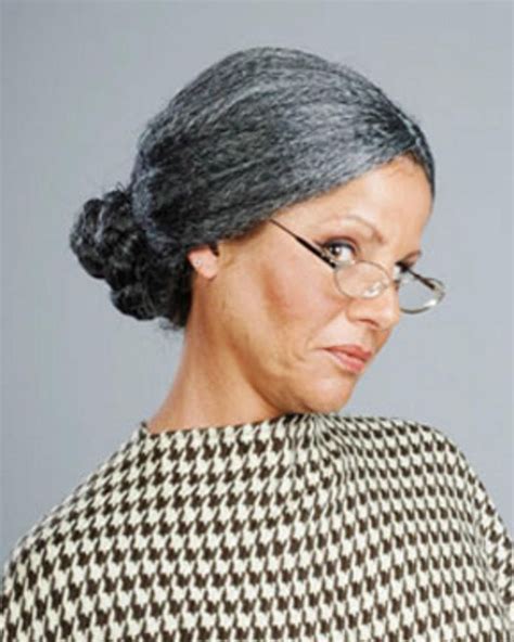 Old Lady Grandma Psycho Norman Bates Enigma Costume Wig Scary