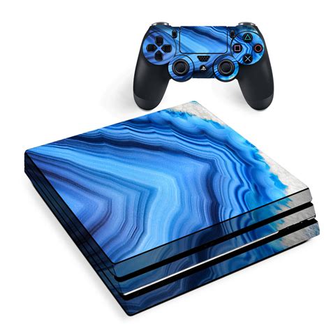 Skin For Sony Ps4 Pro Console Decal Stickers Skins Cover Crystal Blue