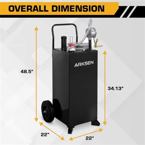 Arksen 30 Gallon Portable Fuel Transfer Gas Caddy Gasoline Tank Bed