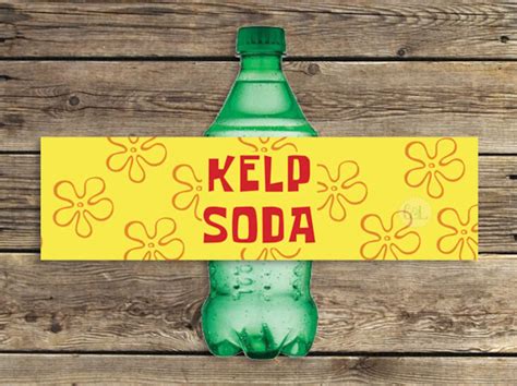 Kelp Soda Under The Sea Drink Bottle Labels Printable Instant Etsy Australia