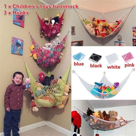Great decor while neatly organizing kid's toys and stuffed animals. Home Decor Hammock Net Organizer Toys Stuffed Animals ...