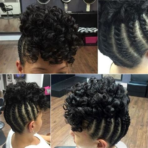 Braided Updo With A Curly Top For Black Hair Protective Hairstyles For Natural Hair Natural