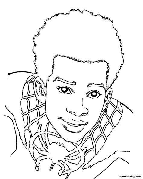 Miles Morales Spiderman Coloring Pages Coloring Cool