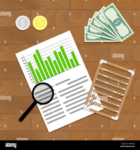 Financial Audit Vector Finance Paperwork Report Illustration Stock