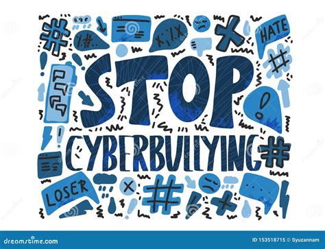 Stop Cyberbullying Onboarding Screen Template Cartoon Vector