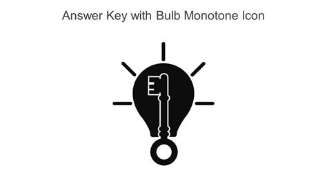 Answer Key With Bulb Monotone Icon In Powerpoint Pptx Png And Editable