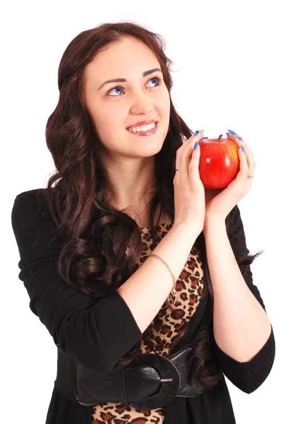 Teen Girl Holding Apple Stock Photo By ©akova777 81289168