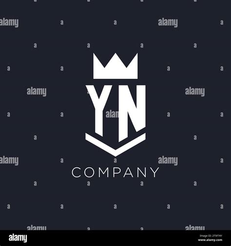 Yn Logo With Shield And Crown Initial Monogram Logo Design Ideas Stock