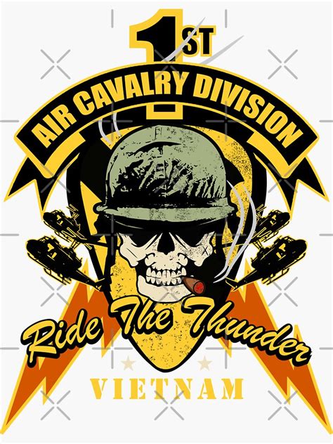 1st Air Cavalry Division Air Cav Ride The Thunder Sticker For Sale