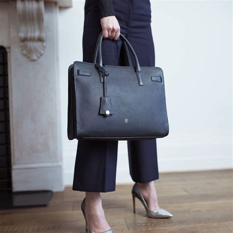 Personalised Womens Leather Briefcase Tote Enrica By Maxwell Scott