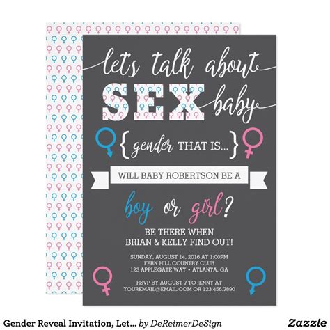 Gender Reveal Invitation Lets Talk About Gender Invitation Zazzle