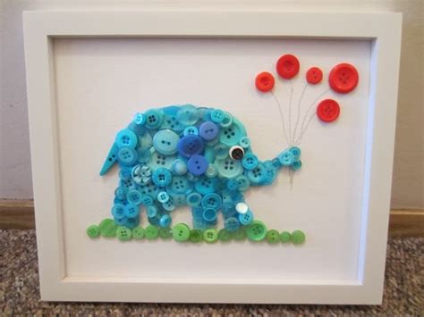 Wonderful Diy Button Elephant Wall Art