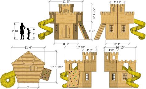 Wood model plan sets realistic wood models. King Author's castle play-set plan dimensions # ...